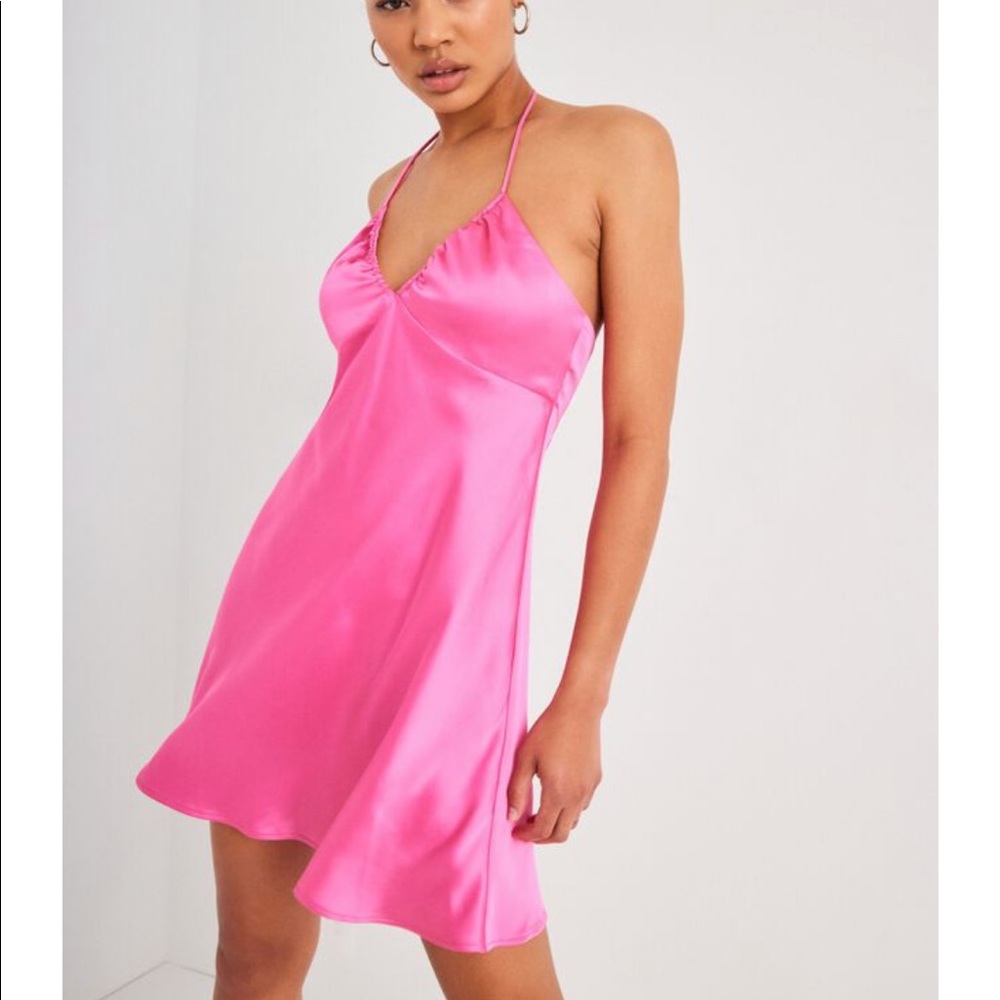 GARAGE Satin Fit & Halter Dress